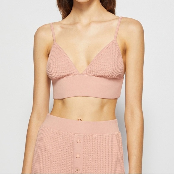 JONATHAN SIMKHAI Juliette Waffle Bralette In Chai - Picture 1 of 7